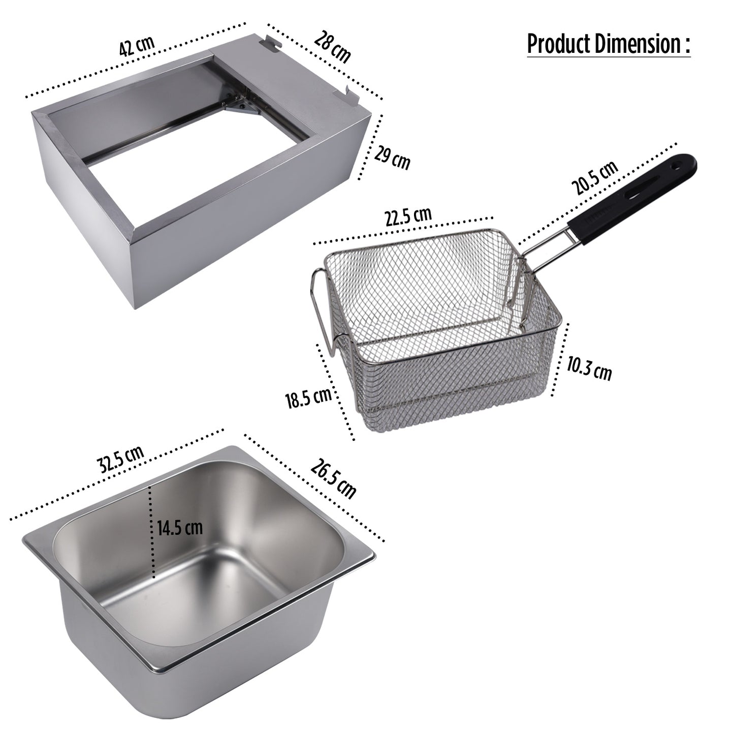 iBELL DF610M Electric Deep Fryer 6 Litre Stainless Steel 2500W with Variable Temperature Control, Silver