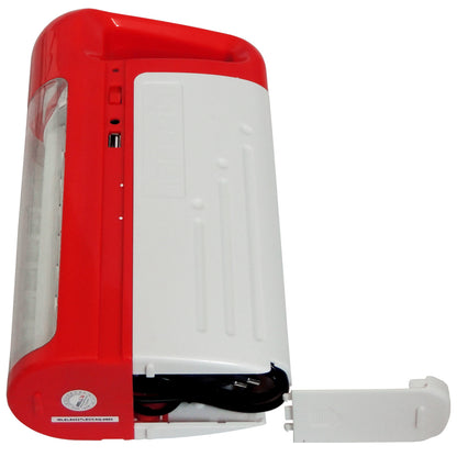 IBELL 8432 Rechargeable Emergency Light, High Bright LED Tube & LED Panel/USB Mobile Charger Jack/Solar Power Input Jack (Red)
