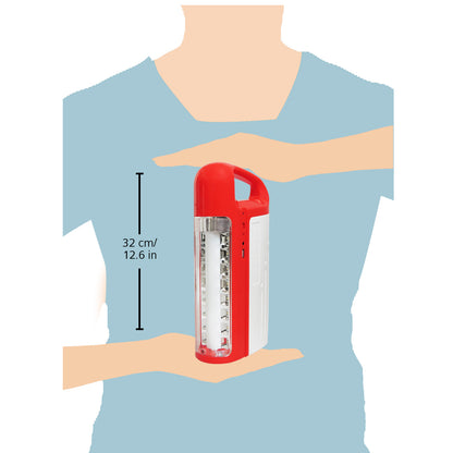 IBELL 8432 Rechargeable Emergency Light, High Bright LED Tube & LED Panel/USB Mobile Charger Jack/Solar Power Input Jack (Red)