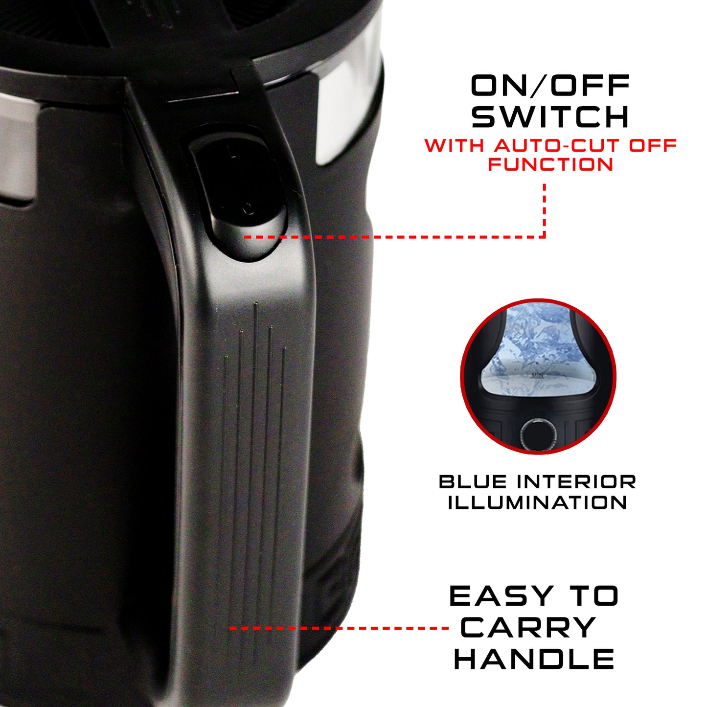 iBELL Gekb17M Black Glass Electric Kettle, Glass Kettle, 1500 Watts, 1.7 Litres, With Led Light, Tempered Glass, Auto Cut Off Function, 360 Degree Rotating Base, Black