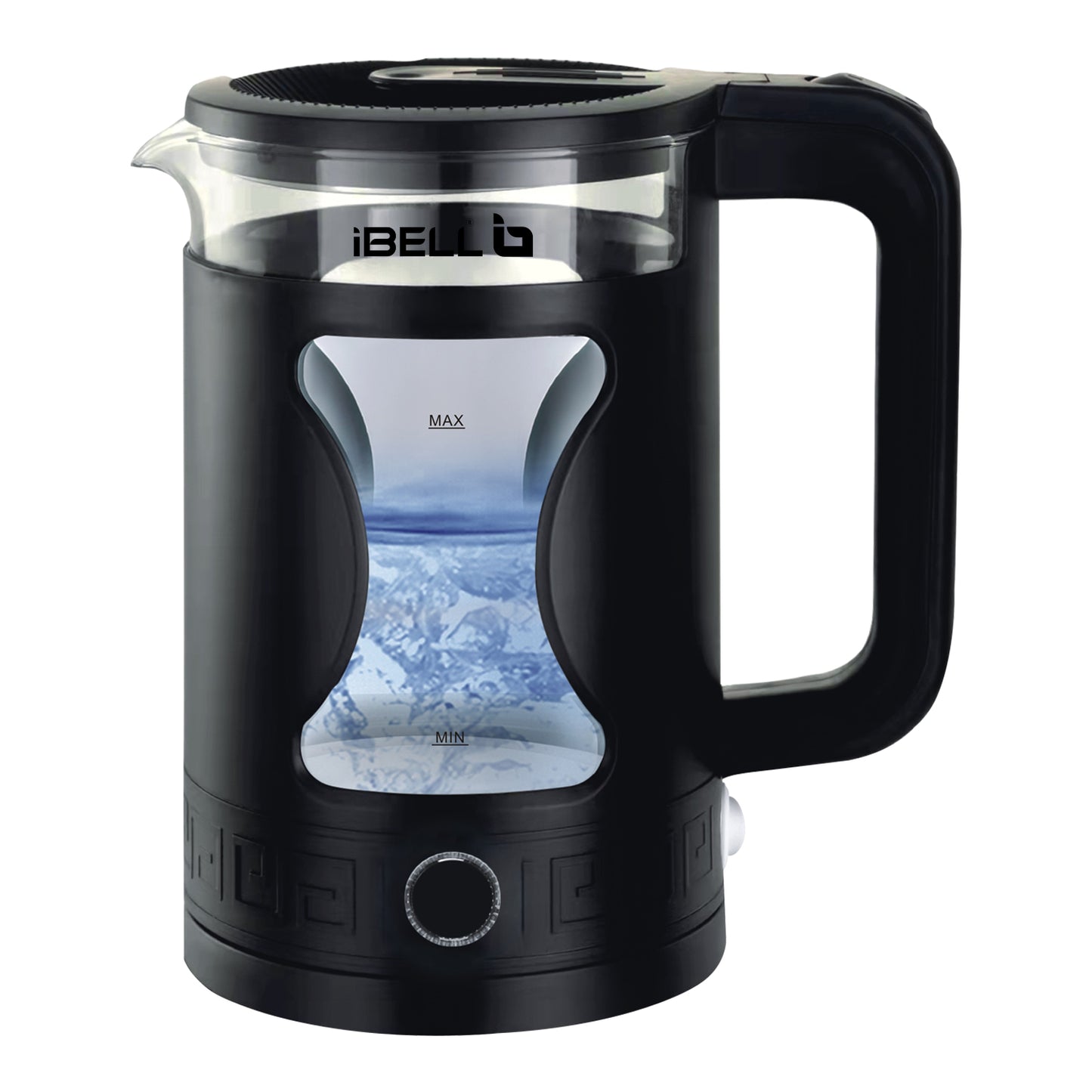 iBELL Gekb17M Black Glass Electric Kettle, Glass Kettle, 1500 Watts, 1.7 Litres, With Led Light, Tempered Glass, Auto Cut Off Function, 360 Degree Rotating Base, Black