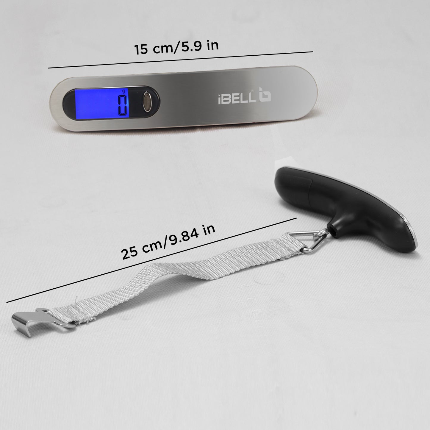 iBELL Premium Stainless Steel Weight Machine For Luggage Weighing Scale, Portable, 50 KG, Hook Type With Digital LED Screen & Tare Function, LS5010M (Silver)