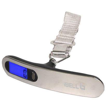 iBELL Premium Stainless Steel Weight Machine For Luggage Weighing Scale, Portable, 50 KG, Hook Type With Digital LED Screen & Tare Function, LS5010M (Silver)