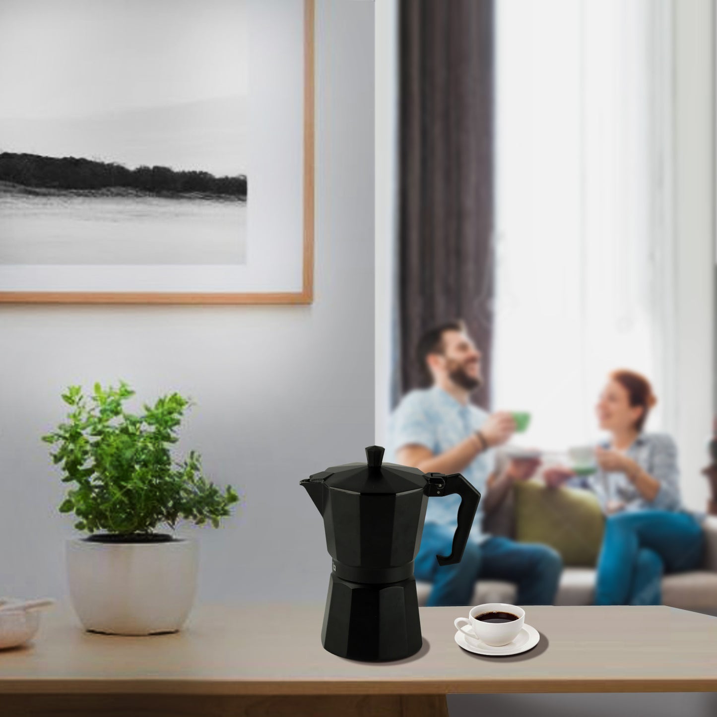 IBELL MP6370S Classic 6 Cup Moka Pot Espresso Maker/Percolator/filter Coffee Maker, Italian Espresso - Black