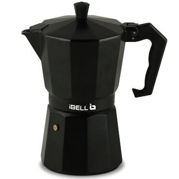 IBELL MP6370S Classic 6 Cup Moka Pot Espresso Maker/Percolator/filter Coffee Maker, Italian Espresso - Black