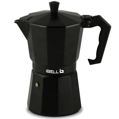 IBELL MP6370S Classic 6 Cup Moka Pot Espresso Maker/Percolator/filter Coffee Maker, Italian Espresso - Black
