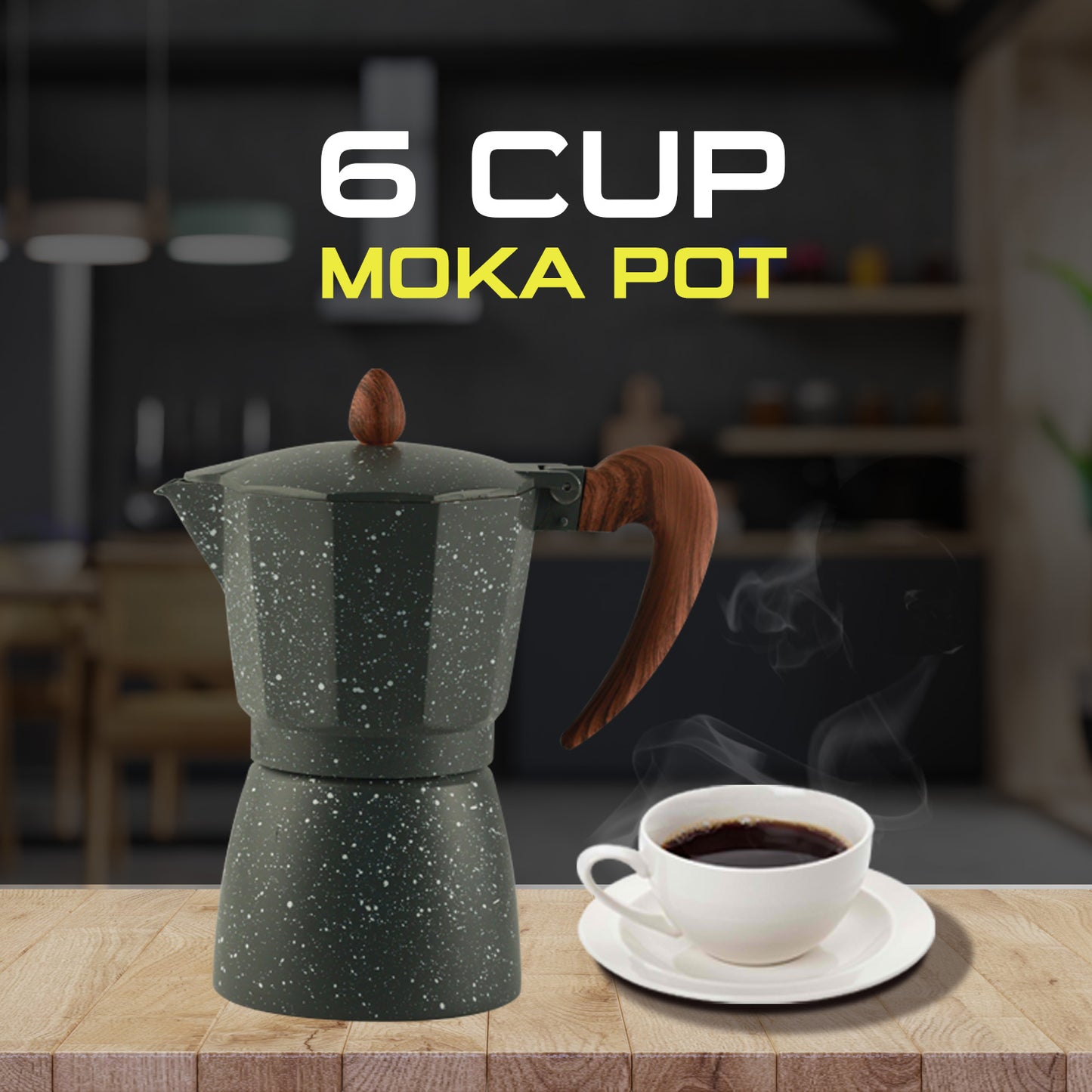 IBELL MP6450S Classic 6 Cup Moka Pot Espresso Maker/Percolator/filter Coffee Maker, Italian Espresso - Grey