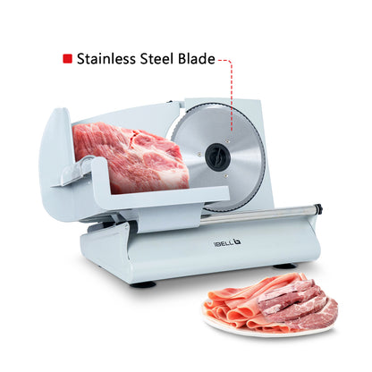 iBELL MS2330M Electric Meat Slicer, 1000W,Heavy Duty Meat Cutter, Chopper & Mincer with Stainless Steel Blade for Boneless Meat/Bread/Cheese/Vegetables (Silver)
