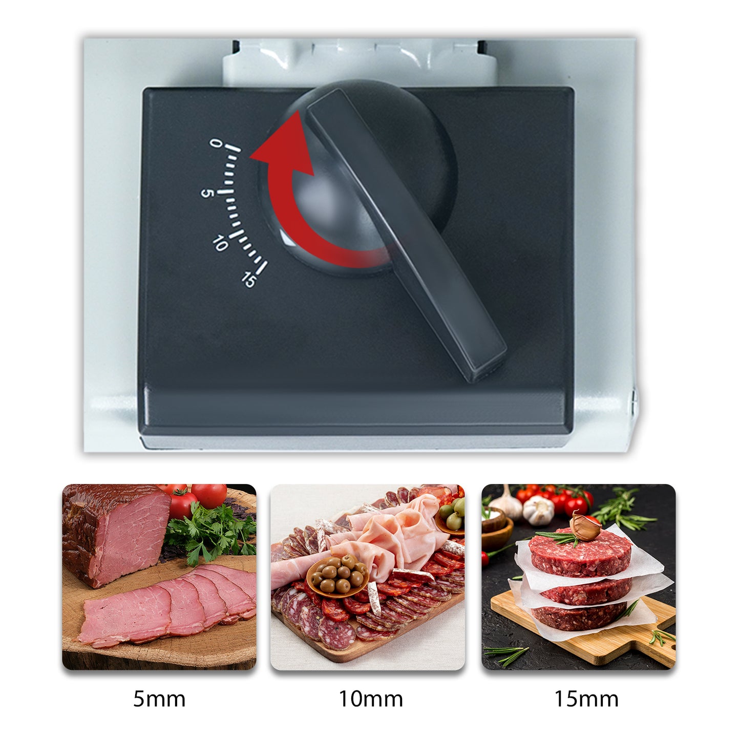 iBELL MS2330M Electric Meat Slicer, 1000W,Heavy Duty Meat Cutter, Chopper & Mincer with Stainless Steel Blade for Boneless Meat/Bread/Cheese/Vegetables (Silver)