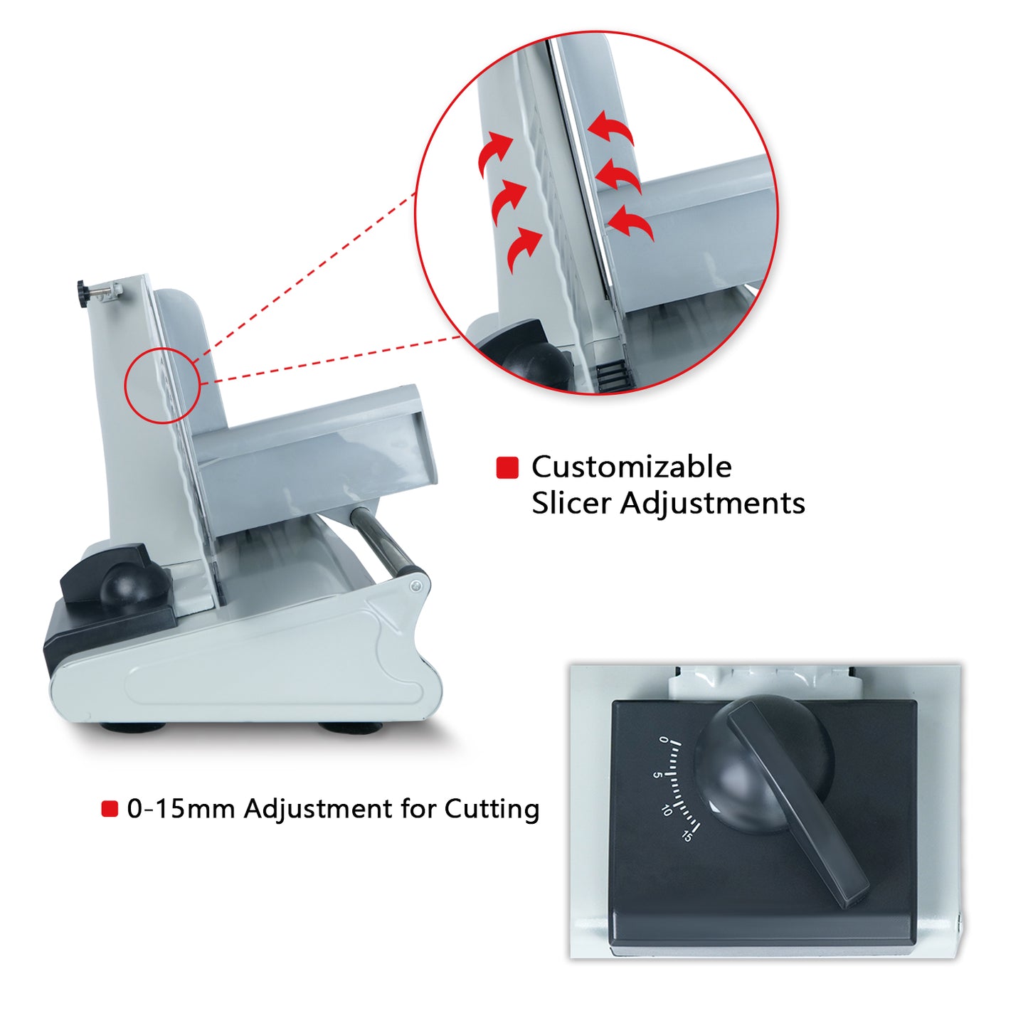 iBELL MS2330M Electric Meat Slicer, 1000W,Heavy Duty Meat Cutter, Chopper & Mincer with Stainless Steel Blade for Boneless Meat/Bread/Cheese/Vegetables (Silver)