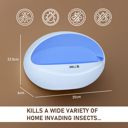iBELL P100IK LED Fly Catcher & Insect Killer Machine with Sticky Trap, No Side Effects, Compact and Stylish Design for Home, Office and Restaurant (White)
