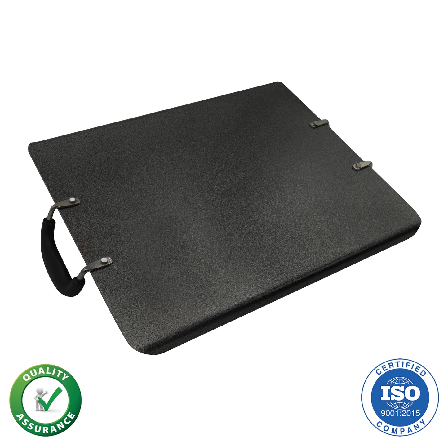 IBELL 3833DLX Non Stick Tawa, Dosa Roti Chapati Pathiri Tawa, Large Rectangular Aluminium Body with Bended Edge, 37.5cm x 31.5cm with 5mm Thickness (Black)