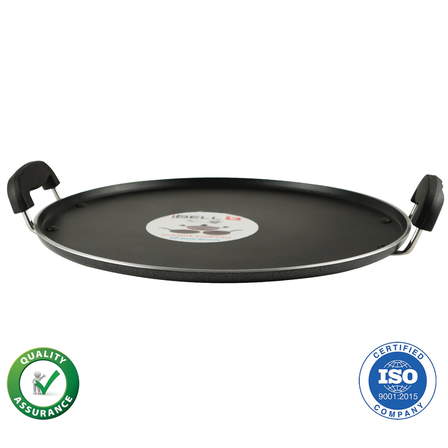 iBELL IBLRT32 Non Stick Dosa, Roti, Chapati, Pathiri Tawa-4mm Large Round Aluminium Body, Black