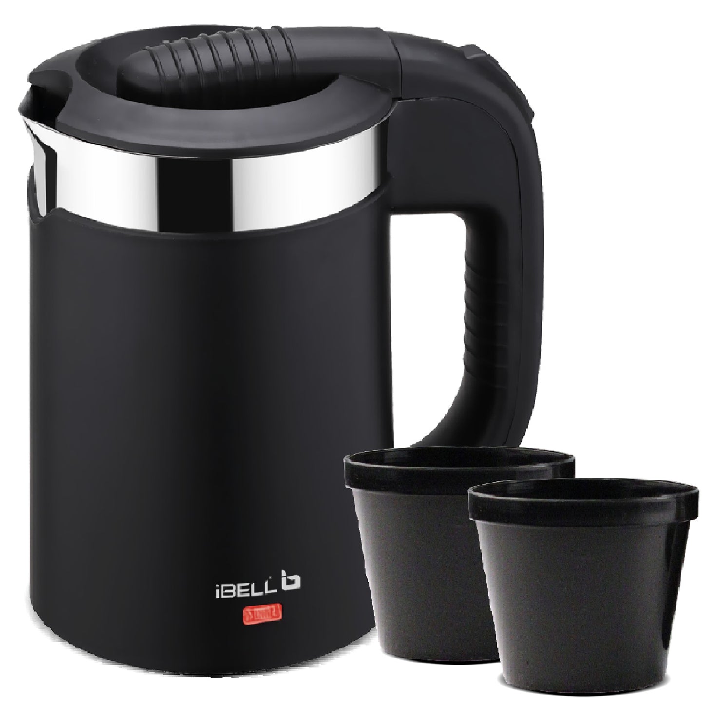 iBELL Sek105Bl Electric Kettle 500 Ml With Removable Lid,950 Watt,Auto Cut Off Function,Stainless Steel With Insulation,2 Glasses Free,Double Wall Kettle (Black),950 Watts,0.5 Liter