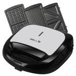 iBELL SM1301 3-in-1 Sandwich Maker, Big Size, 750 Watt, with Detachable Plates for Toast/Waffle/Grill (24 x 24 x 10 cm)