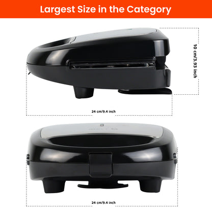 iBELL SM1301 3-in-1 Sandwich Maker, Big Size, 750 Watt, with Detachable Plates for Toast/Waffle/Grill (24 x 24 x 10 cm)