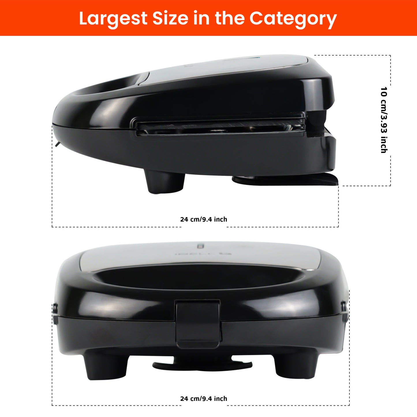 iBELL SM1301 3-in-1 Sandwich Maker, Big Size, 750 Watt, with Detachable Plates for Toast/Waffle/Grill (24 x 24 x 10 cm)