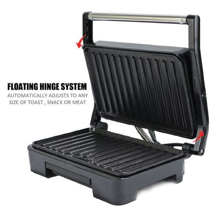 iBELL SM1515 Sandwich Maker with Floating Hinges, 1000Watt, Panini/Grill/Toast (Black)