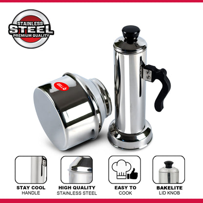 iBELL Stainless Steel Puttu Kudam - Silver