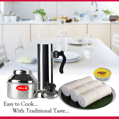 iBELL Stainless Steel Puttu Kudam - Silver