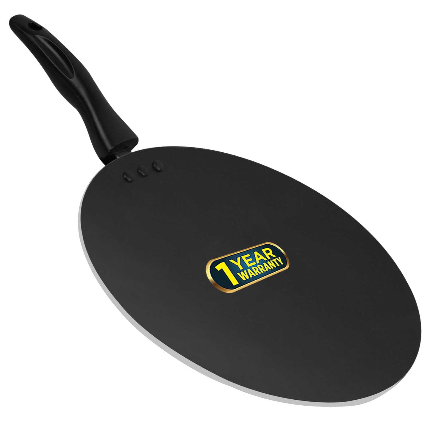 IBELL 3-Layer Durable Aluminium Non-Stick Tawa 290mm | Big Dosa, Roti, Chapati & Pathiri Pan | Scratch-Resistant Interior | Even Heat Distribution | Black