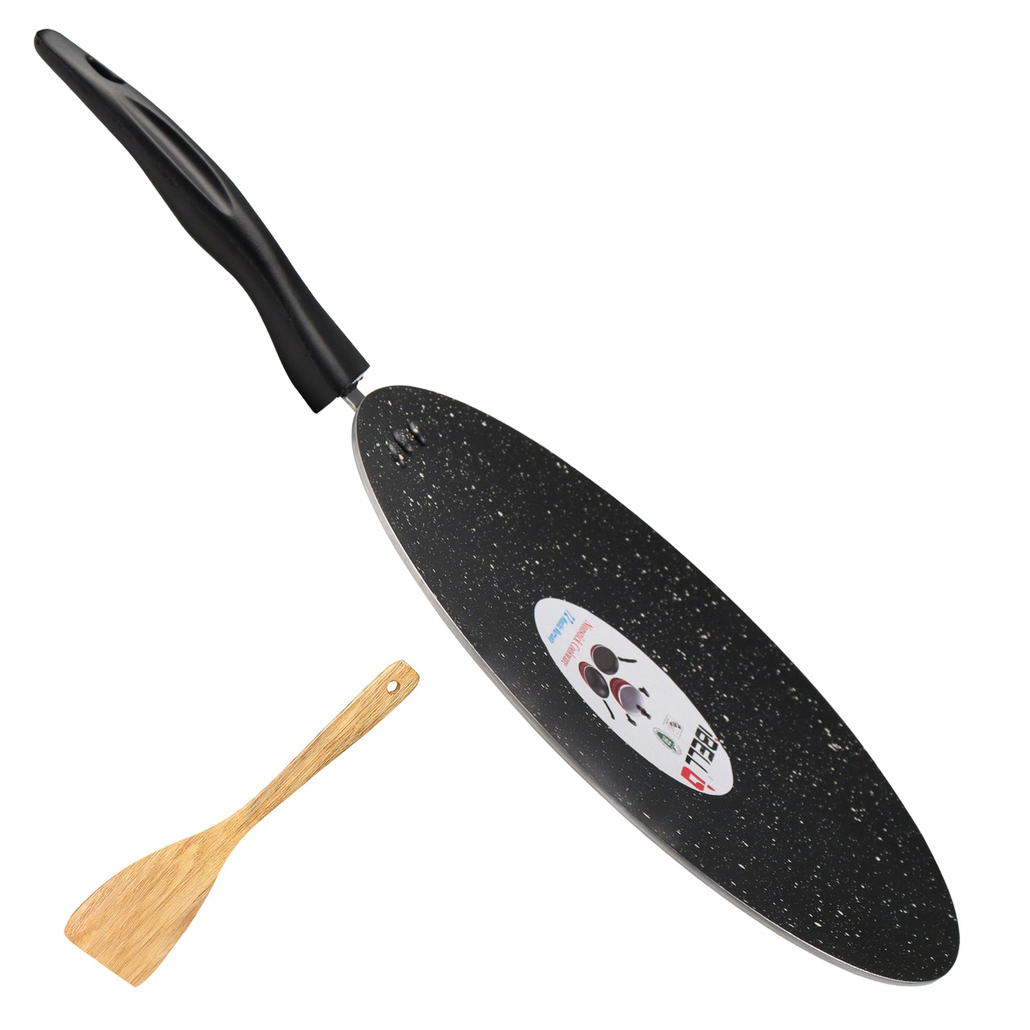 IBELL 3 Layer Durable Aluminium Non Stick Tawa Pan for Dosa/Roti/Chapati (290MM) Black