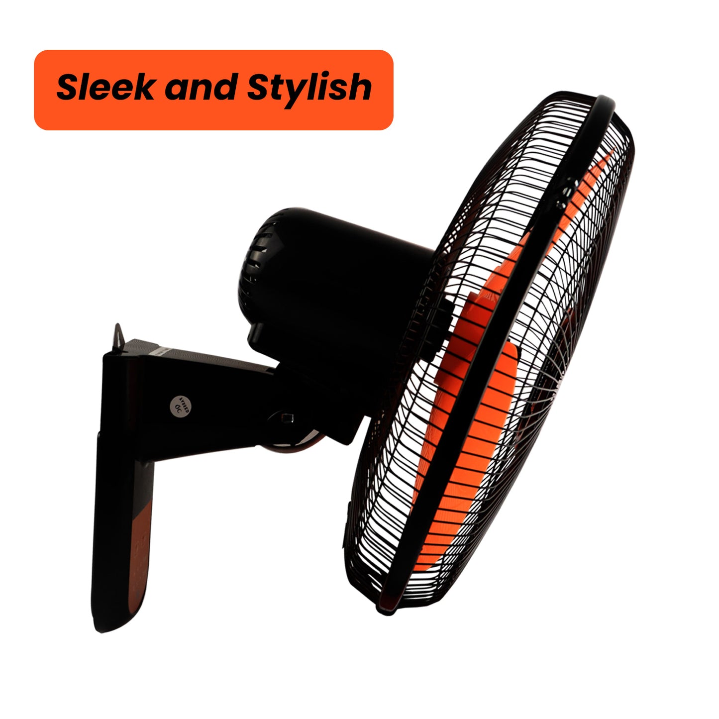IBELL VIVA03WF High Speed Wall Fan with Remote, 3 Leaf, 406mm, Low Noise Motor (Orange in Black)