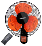IBELL VIVA03WF High Speed Wall Fan with Remote, 3 Leaf, 406mm, Low Noise Motor (Orange in Black)