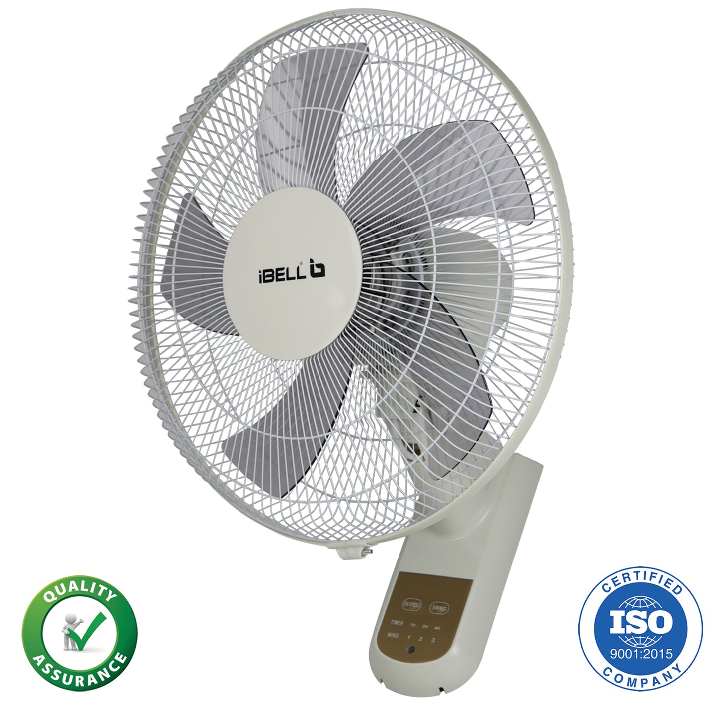 IBELL VIVA High Speed Wall Fan with Remote, 5 Leaf, 406mm, Low Noise Motor, White