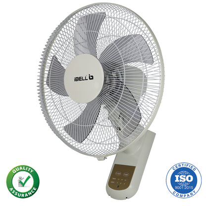 IBELL VIVA High Speed Wall Fan with Remote, 5 Leaf, 406mm, Low Noise Motor, White