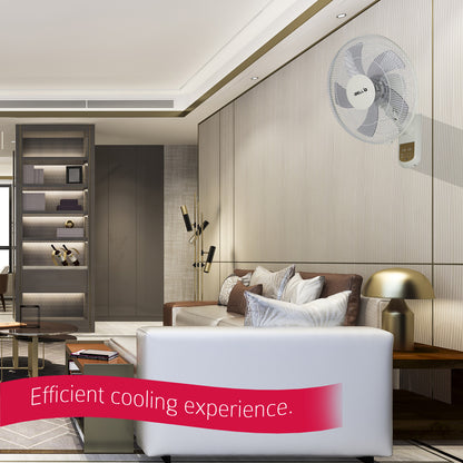 IBELL VIVA High Speed Wall Fan with Remote, 5 Leaf, 406mm, Low Noise Motor, White