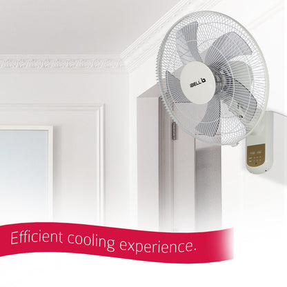 IBELL VIVA High Speed Wall Fan with Remote, 5 Leaf, 406mm, Low Noise Motor, White