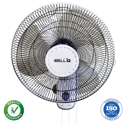 IBELL 9816WF High Speed Wall Fan with 3 Leaf, 406mm, Low Noise Motor (Ivory White)