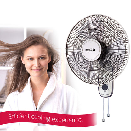 IBELL 9816WF High Speed Wall Fan with 3 Leaf, 406mm, Low Noise Motor (Ivory White)