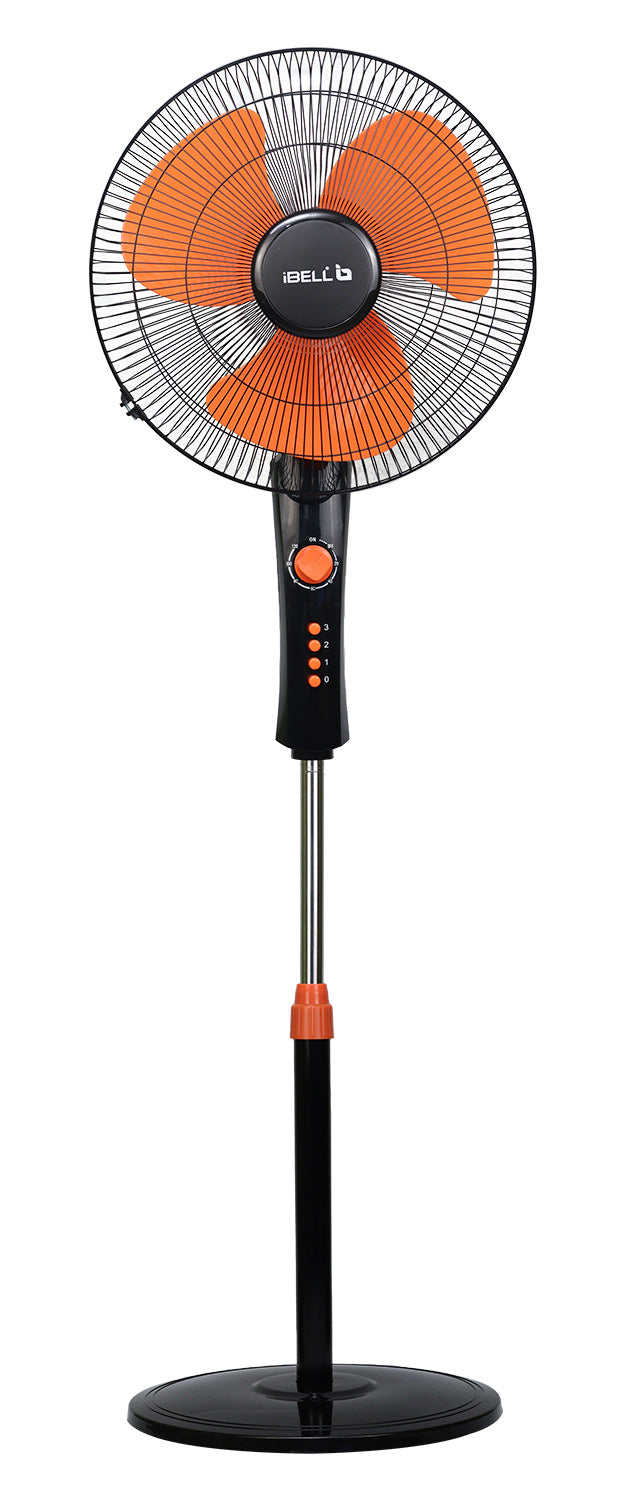 IBELL ZEPHYR03 Pedestal Fan 3 Leaf 400mm with Timer and High Speed motor (Orange)