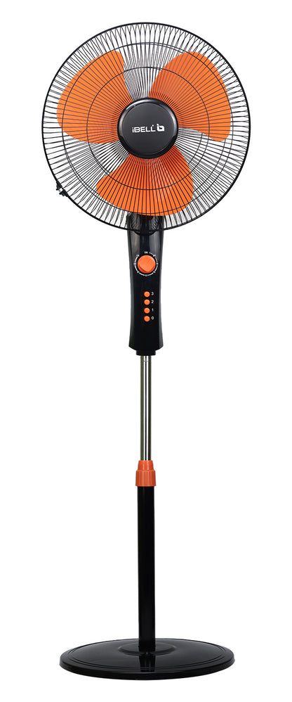 IBELL ZEPHYR03 Pedestal Fan 3 Leaf 400mm with Timer and High Speed motor (Orange)