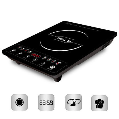 iBELL 20 YO Induction Cooktop 2000W with Full Touch Control, Auto Shut Off and over Heat Protection Black