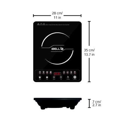 iBELL 20 YO Induction Cooktop 2000W with Full Touch Control, Auto Shut Off and over Heat Protection Black