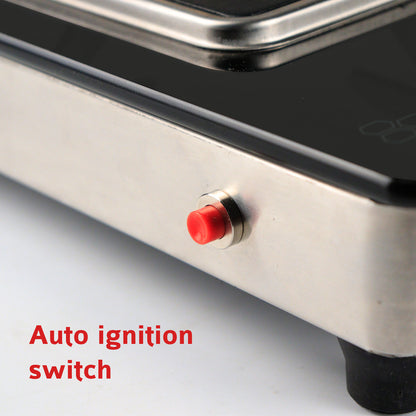 iBELL AGS9413SLM 3 Burner Gas Stove with Auto Ignition, Square Pan Supports, 7mm Toughened Glass Top, Large Size (77 x 38 x 7.5 cm, Black, Tempered Glass)