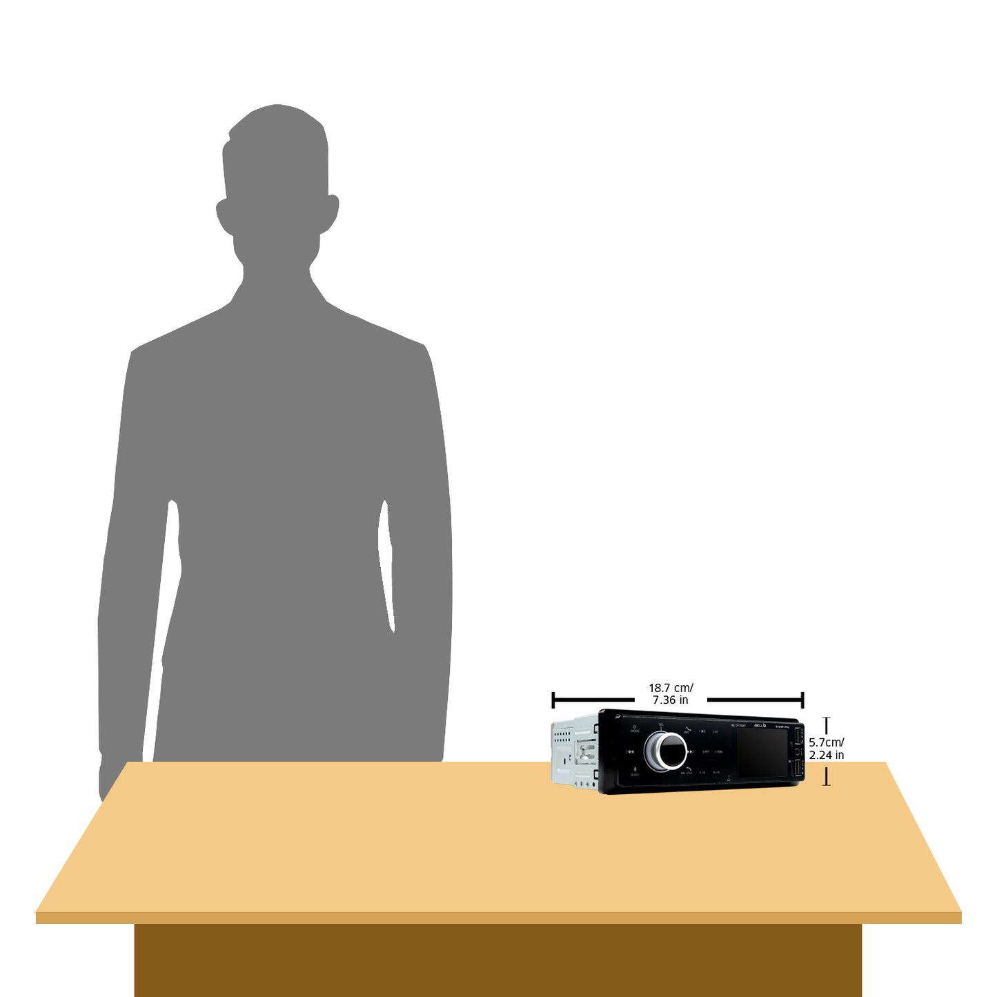 IBELL CP7920T Car Audio System, Bluetooth, Dual USB, AUX, SD Card, FM Radio, 140W Car Audio Player, LCD Display,1 DIN Music System, Voice Assistant (Black)