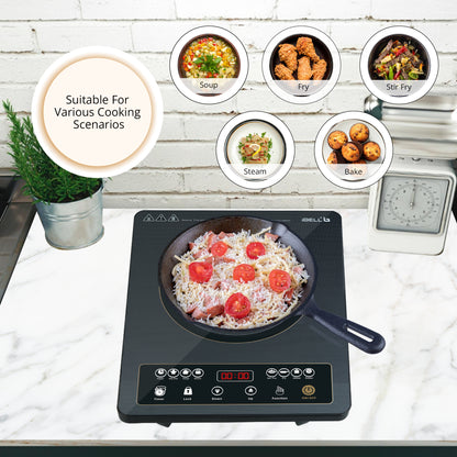 iBELL IBL CROWN 11 Induction Cooktop, 2000W, Full Touch Control,6 preset menu, Auto Shut Off and over Heat Protection,2 year warranty(Black)