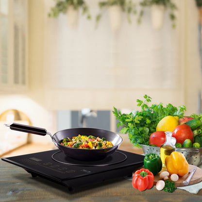 IBELL CROWN200Y Induction Cooktop 2200 Watt, Auto Shut Off, 2 Year Warranty, Crystal Glass Top, Touch Buttons, 8 Cooking Modes, Over Heat Protection, Big Size (Black)
