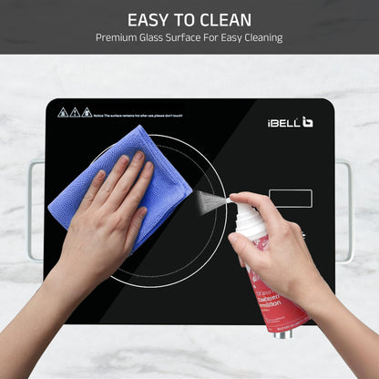 iBELL IBL CROWN 22 Infrared Induction Cooktop – 2000W, Temperature Control, Touch Panel, High Energy Efficient, Strong Handle, Compatible with all Cookwares (Black)