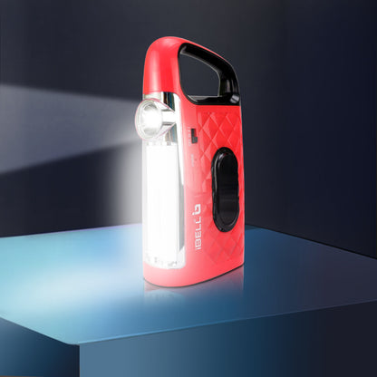 IBELL El8428Sl 2-in-1 Emergency Light, High Lumen Rechargeable with Flashlight/Torch, 15W Led Hand Lamp, 3 Light Modes (Red)