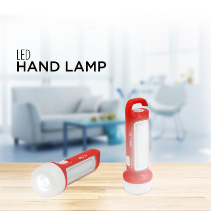 IBELL El8428Sl 2-in-1 Emergency Light, High Lumen Rechargeable with Flashlight/Torch, 15W Led Hand Lamp, 3 Light Modes (Red)