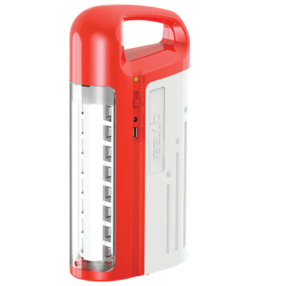 IBELL 8432 Rechargeable Emergency Light, High Bright LED Tube & LED Panel/USB Mobile Charger Jack/Solar Power Input Jack (Red)