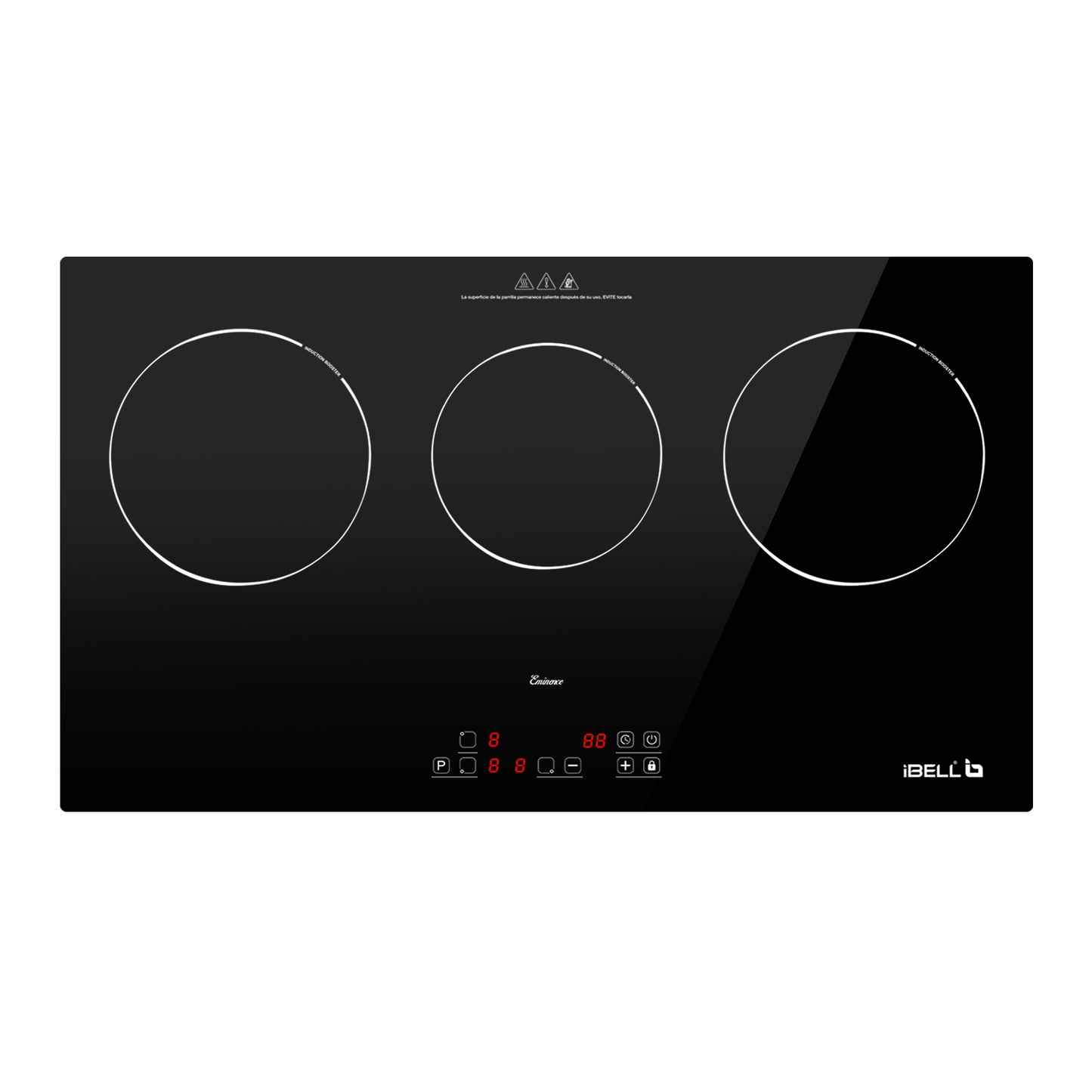 iBELL EMINENCE03 Induction Hob, Electric, 5600W, with 8 Level Power Setting, Auto -Off Protection, Toughened Glass and Touch Controls (Black)
