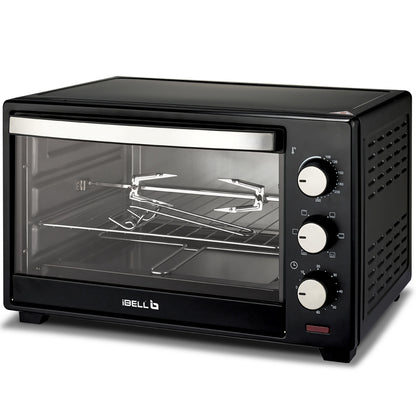 iBELL IBLEO25LG  25 Liters Electric Oven Toaster Grill Otg With Rotisserie, Black, 1600 Watts
