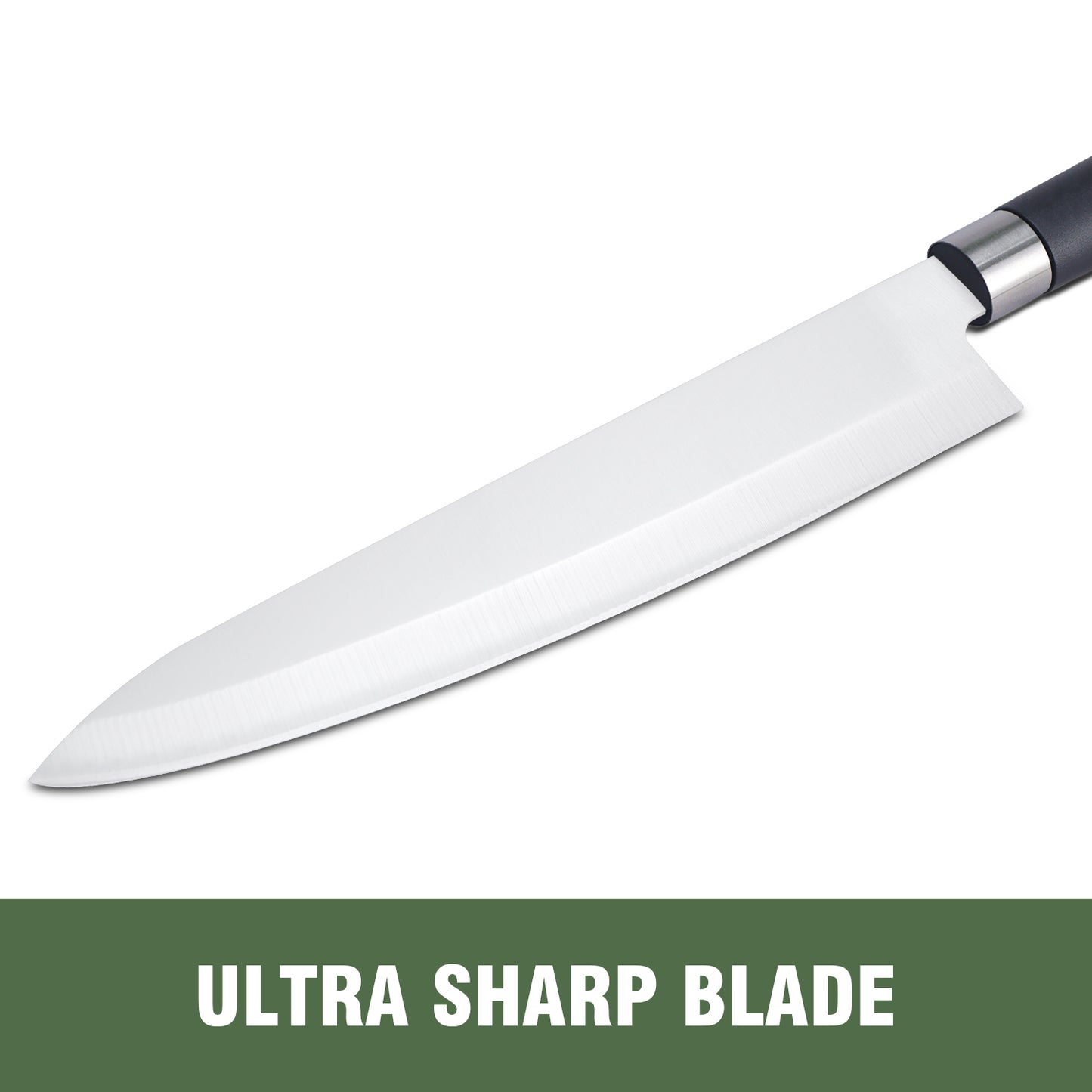 IBELL FA03 Premium Kitchen Knife, Sharp Stainless Steel, Cutting Fruits, Vegetables and Meat (Black)