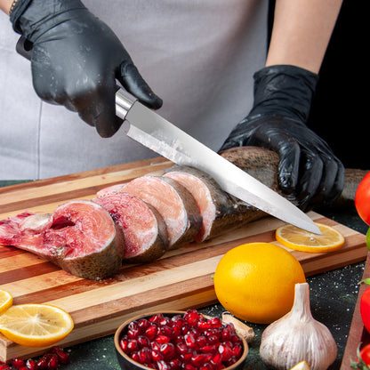 IBELL FA06 Kitchen Knife, Stainless Steel Perfect for Slicing Fruits, Vegetables, and Meat (Black)